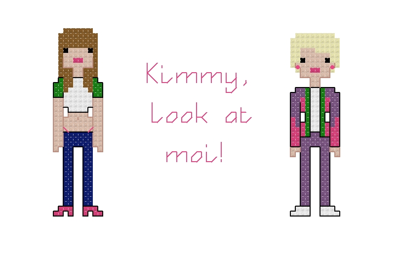 Kath And Kim themed counted cross stitch kit