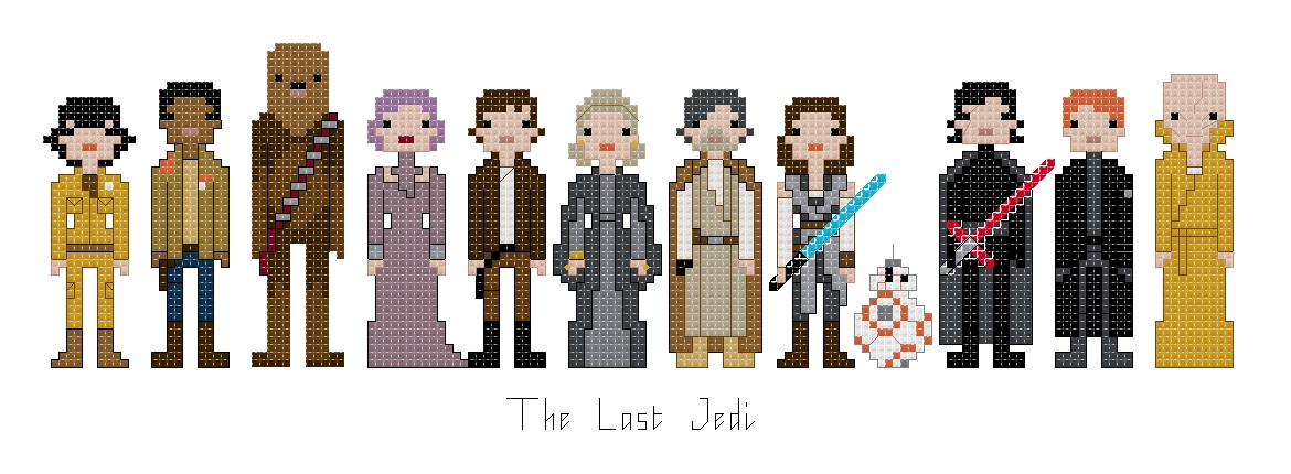 The Last Jedi themed counted cross stitch kit picture