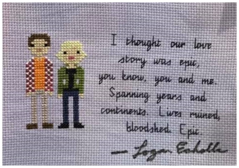 Veronica Mars - Love themed counted cross stitch kit picture