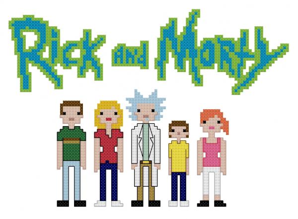 Rick And Morty themed counted cross stitch kit picture