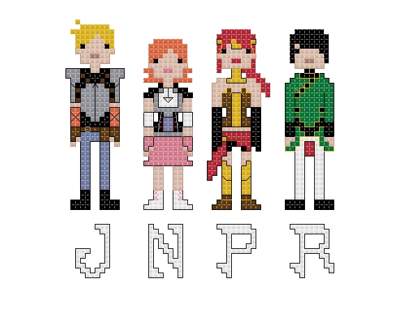 RWBY - JNPR themed counted cross stitch kit