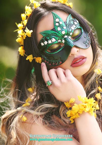 Lady of May Birth Flower LIMITED EDITION Masquerade Mask picture