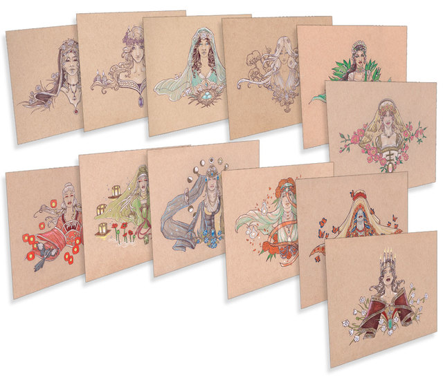 Birthstone Goddesses Visage Series Signed Prints CONVENTION EXCLUSIVE