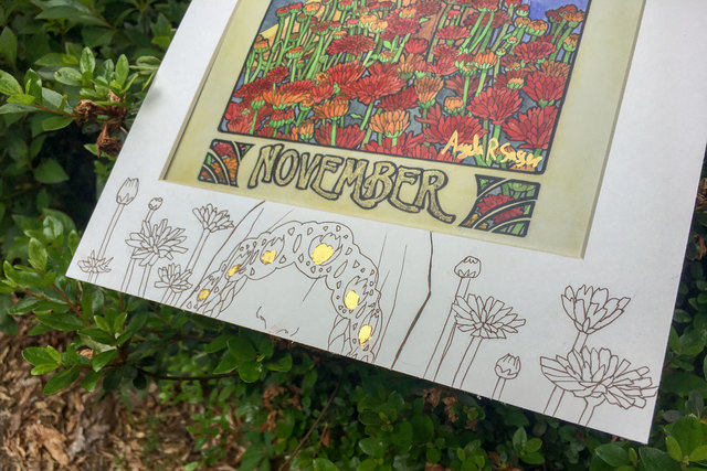 Embellished Matted Print - Lady of November