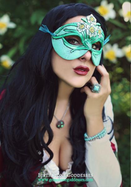 Lady of December Birth Flower LIMITED EDITION Masquerade Mask picture