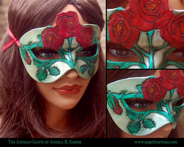 Lady of June LIMITED EDITION Rose Birth Flower Masquerade Mask picture
