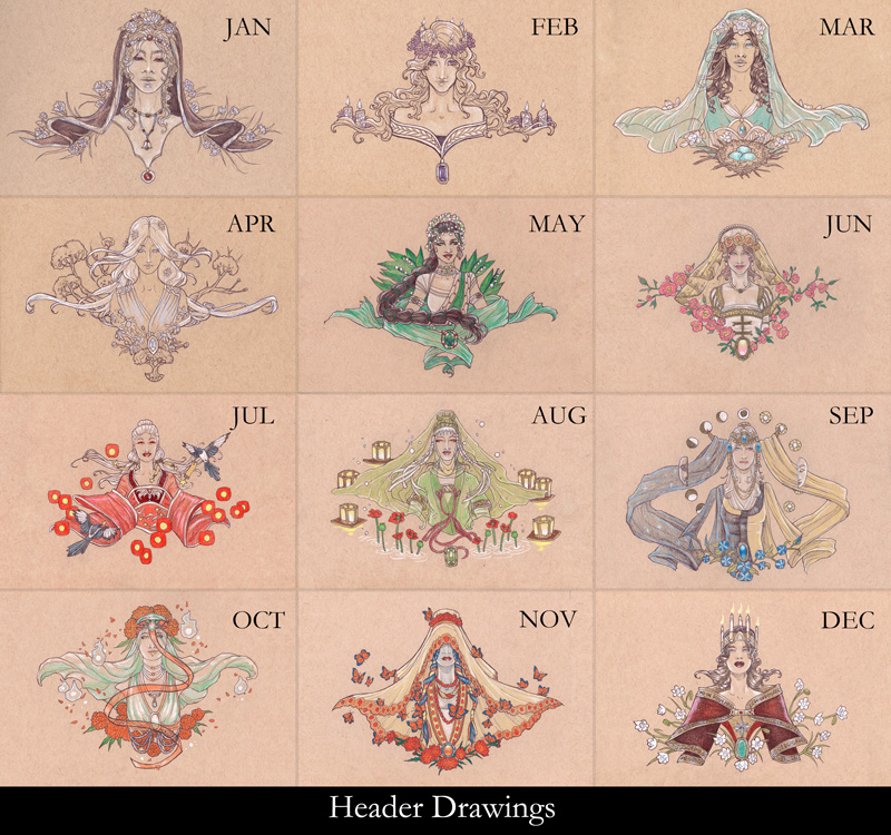 Birthstone Goddesses Visage Series Signed Prints CONVENTION EXCLUSIVE picture