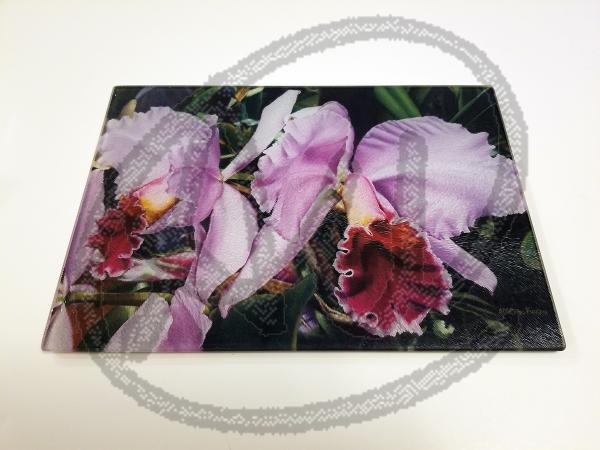 Orchids small cutting board picture