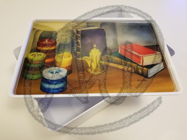 Candle light small plastic box picture