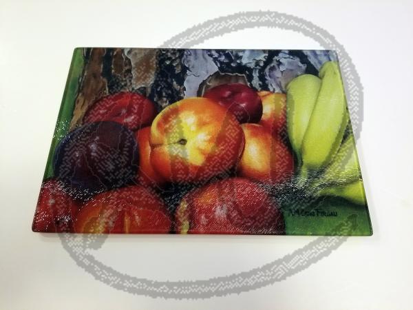 Fruits on wood small cutting board picture