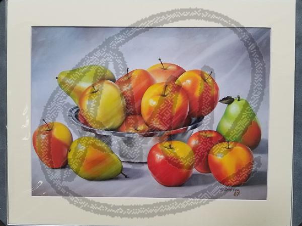 Warm apples reproduction on paper