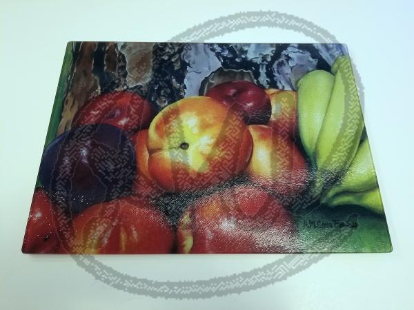 Fruits on wood big cutting board picture