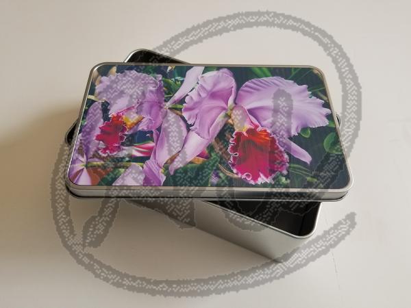 Orchids tin box picture