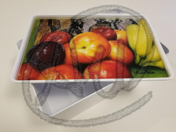 Fruits and wood small plastic box
