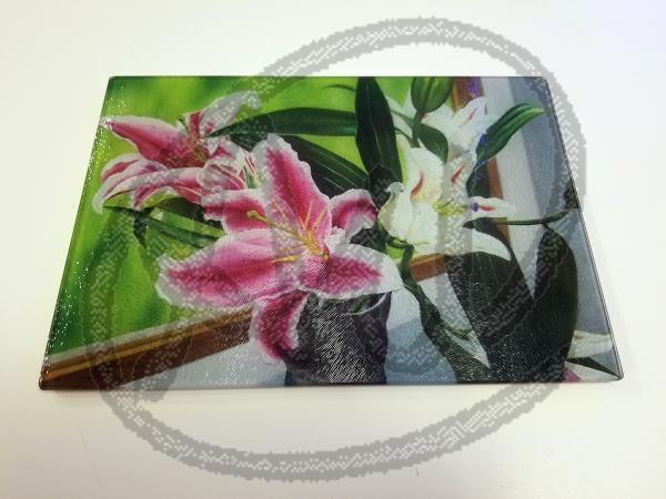 Star gazer lily small cutting board picture