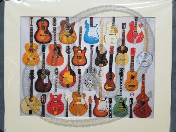 Guitars reproduction on paper