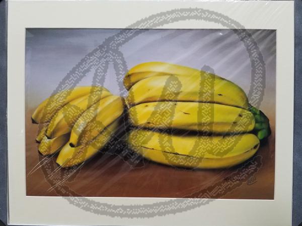 Small bananas reproduction on paper picture