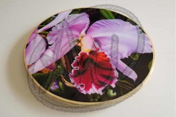 Orchids on a lazy susan