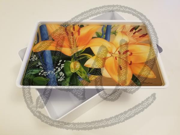 Orange lily small plastic box