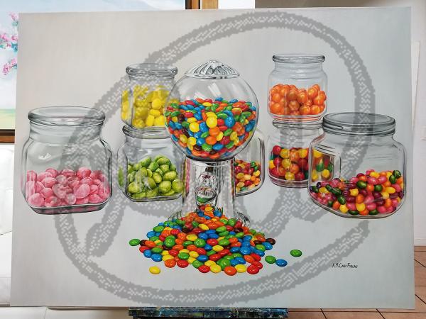 Silver Gumball oil on canvas picture