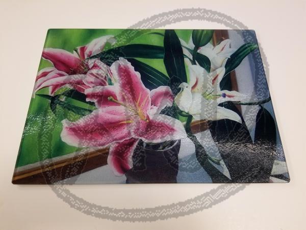 Star gazer lily big cutting board picture