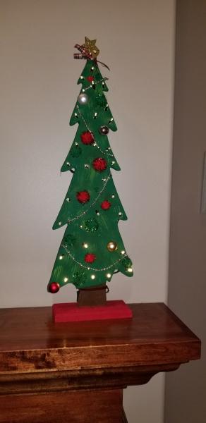Lighted Wood Christmas Tree picture
