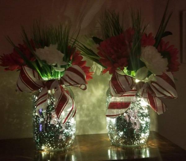 Mercury Mason Jar Flowers picture