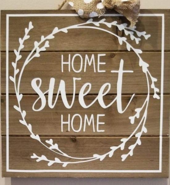 "Home Sweet Home" wood dign picture