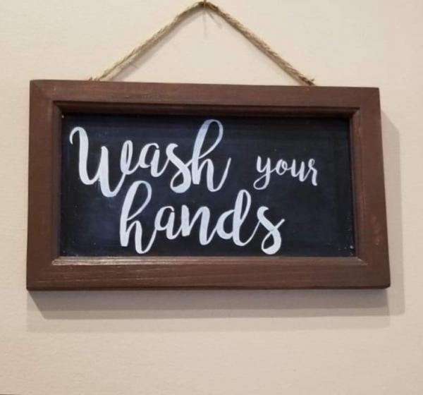 Wash Your Hands Wood Sign picture