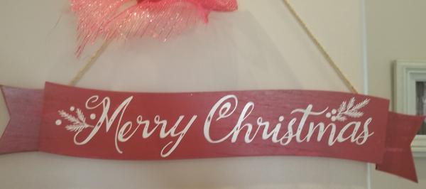 "Merry Christmas" Wood Banner