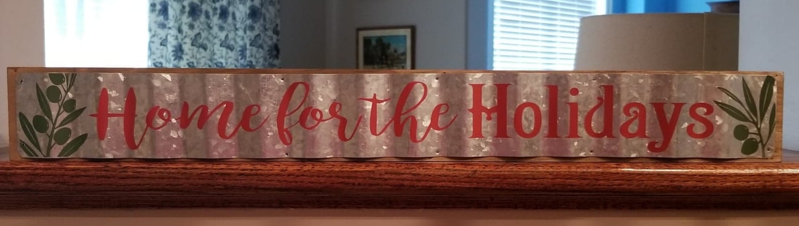 "Home for the Holidays" Wood Banner
