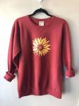 Crimson Sunflower Crew Neck Sweatshirt