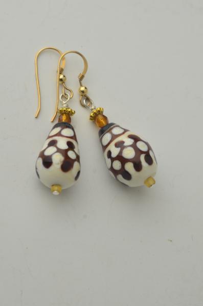 earrings brown ivory amber