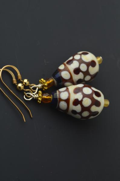 earrings brown ivory amber picture