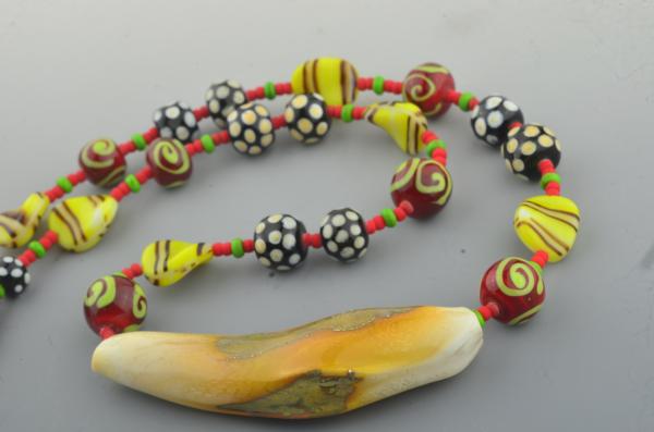 blown glass tusk necklace