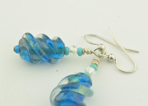 earrings clear blue dichro