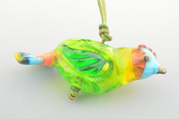 blown bird pendant on chord picture