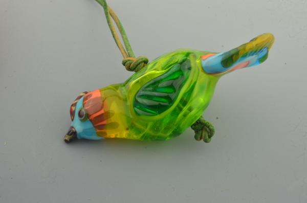 blown bird pendant on chord picture