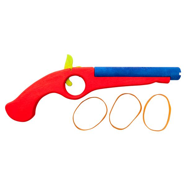 Wooden Rubber Band Pistol Red picture