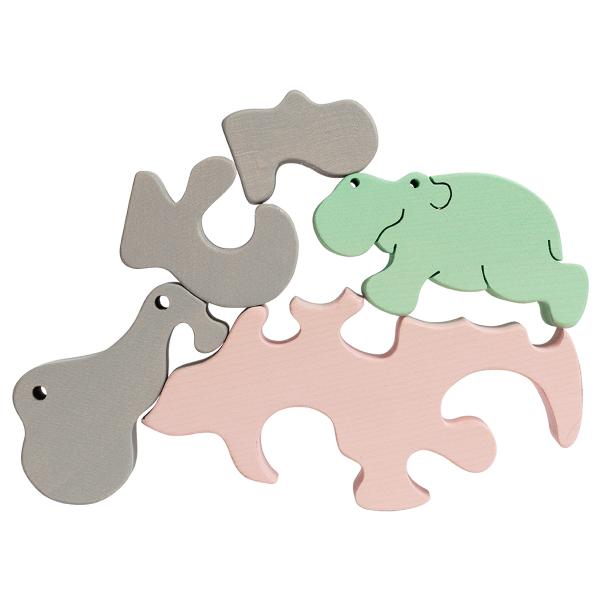 Hippo Family Puzzle Pastel Pink picture
