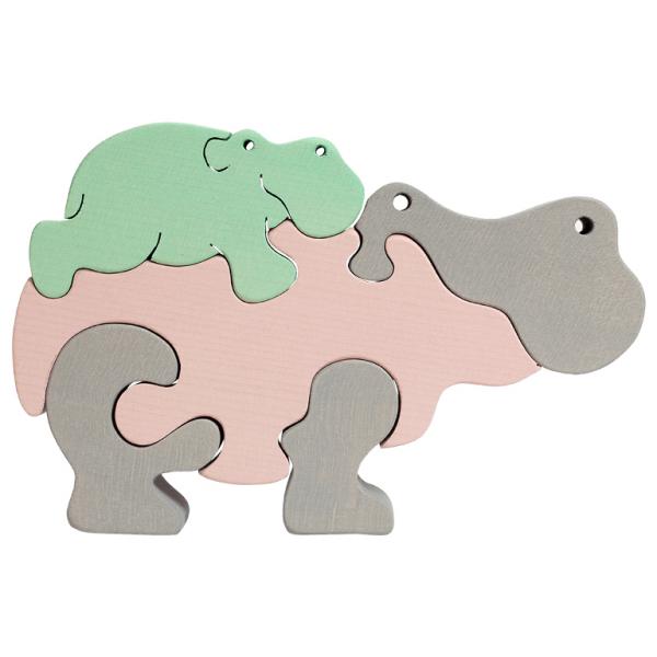 Hippo Family Puzzle Pastel Pink picture