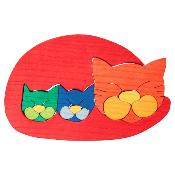 Cat Family Puzzle Red picture