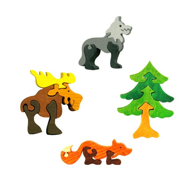 Forest Four Piece Puzzle Set