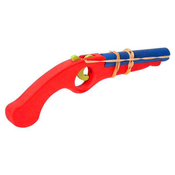 Wooden Rubber Band Pistol Red picture