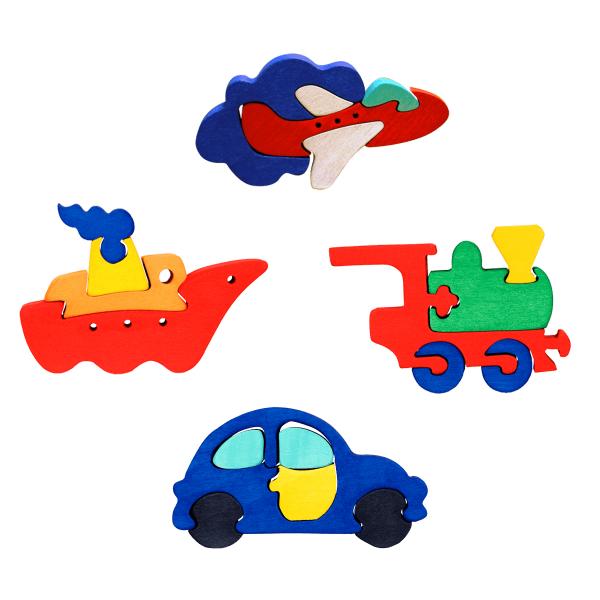 Vehicle Four Piece Puzzle Set