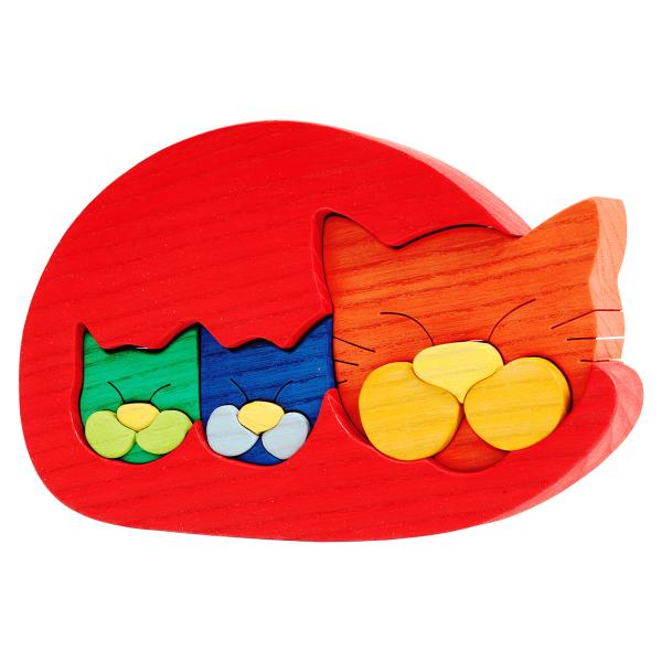 Cat Family Puzzle Red picture