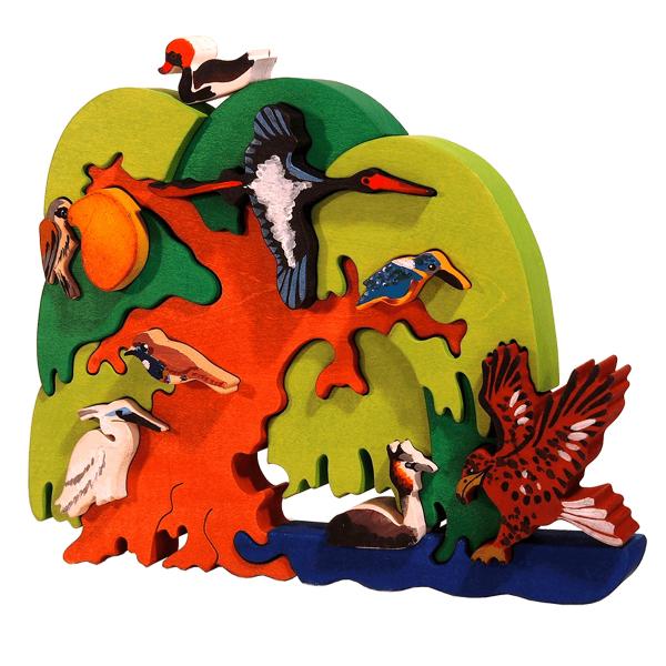 European Waterfront Bird Tree Puzzle picture