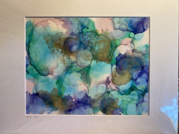 11in x 14in matted alcohol ink paintings picture