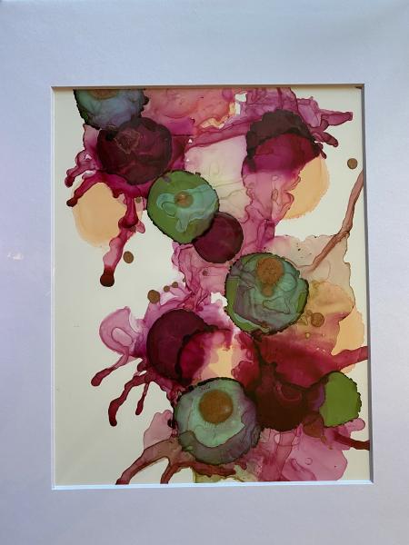 11in x 14in matted alcohol ink paintings picture