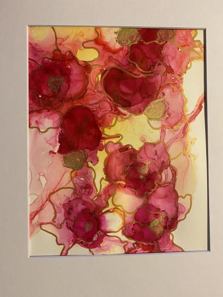 11in x 14in matted alcohol ink paintings picture